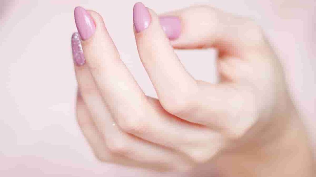 icy pink nails