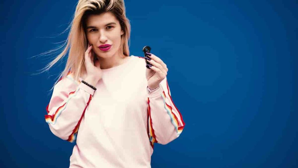 blonde hair on tan skin