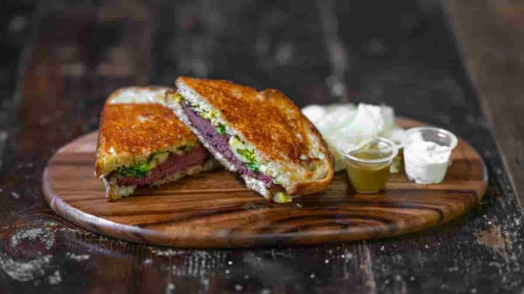 orange pesto sandwich