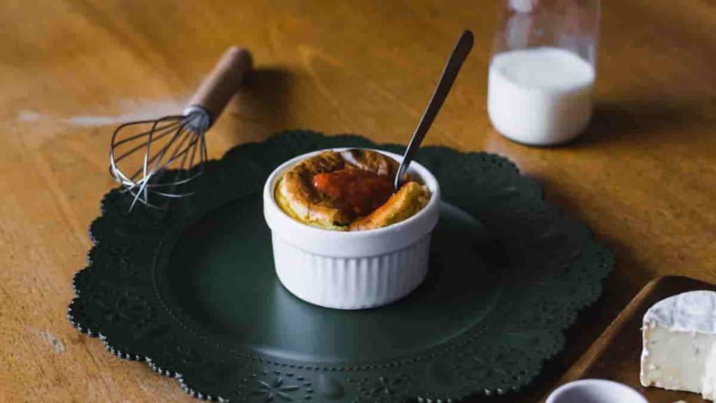 black pepper and parmesan souffle