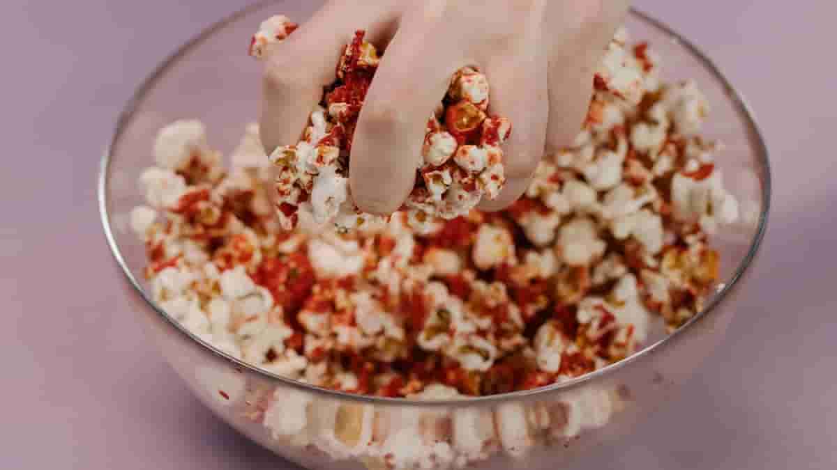 caramel popcorn peanut trail mix