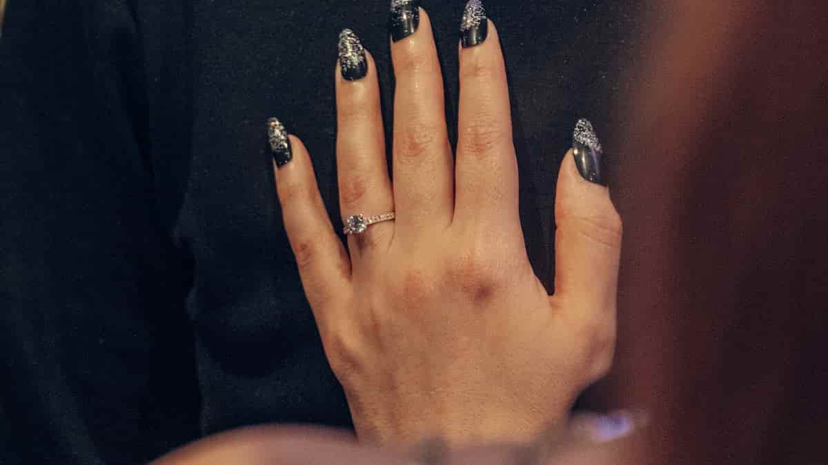 black glitter nail polish