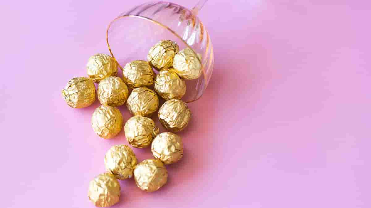 gold wrapped chocolate