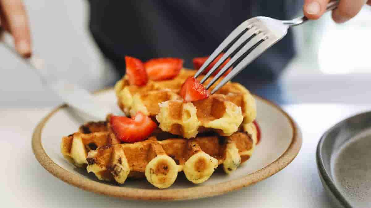 waffles and strawberries