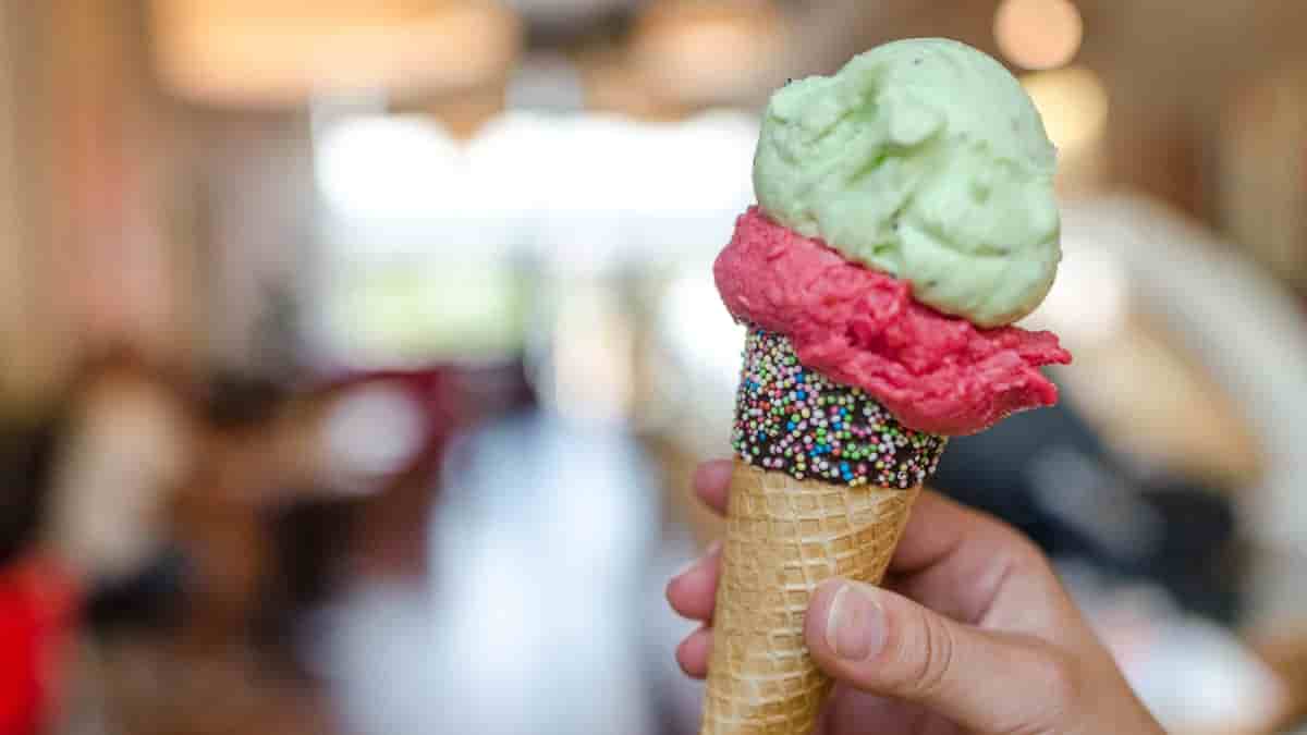 green bananas in ice cream