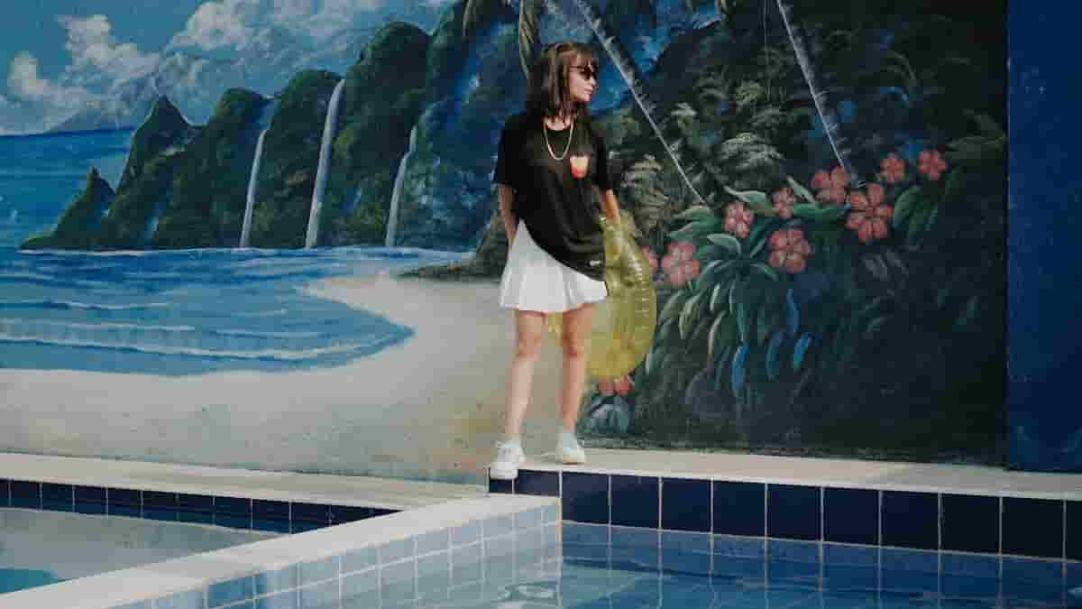 high waisted swim skirt