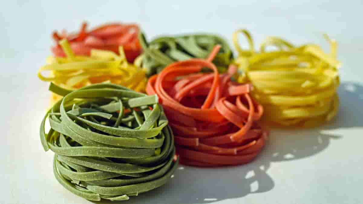 white orange green macaroni