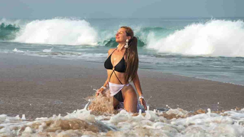 black and white bikini