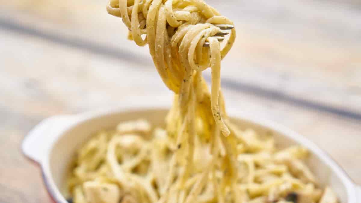 spaghetti with cream cheese