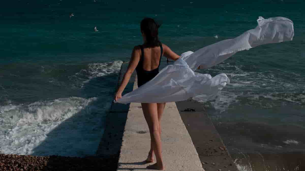black and white swimsuit