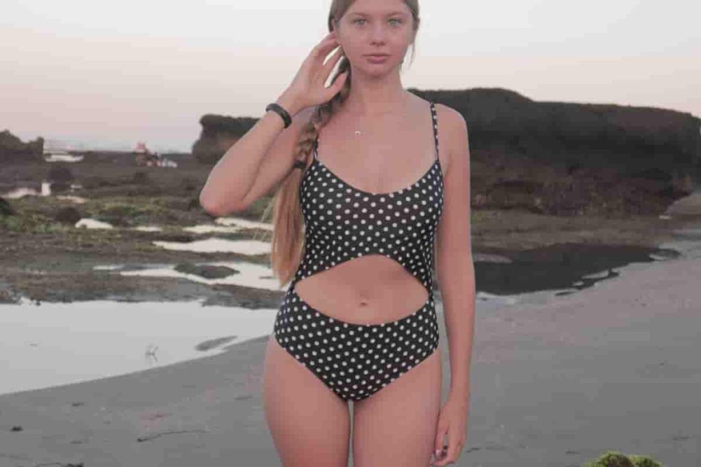 polka dot swimsuit
