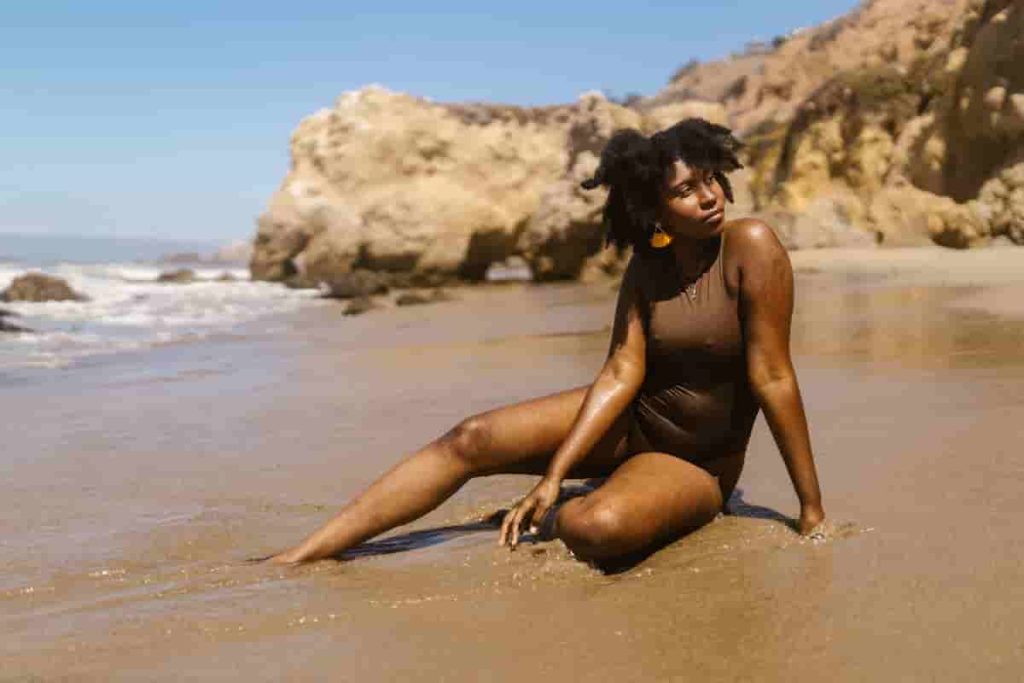 brown one piece swimsuit