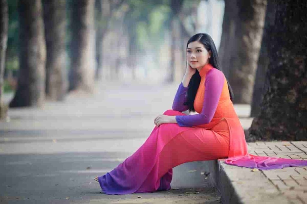 pink and orange dress