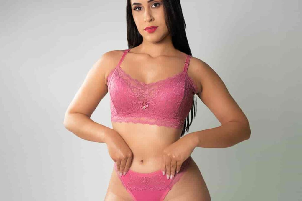 pink lace bralette