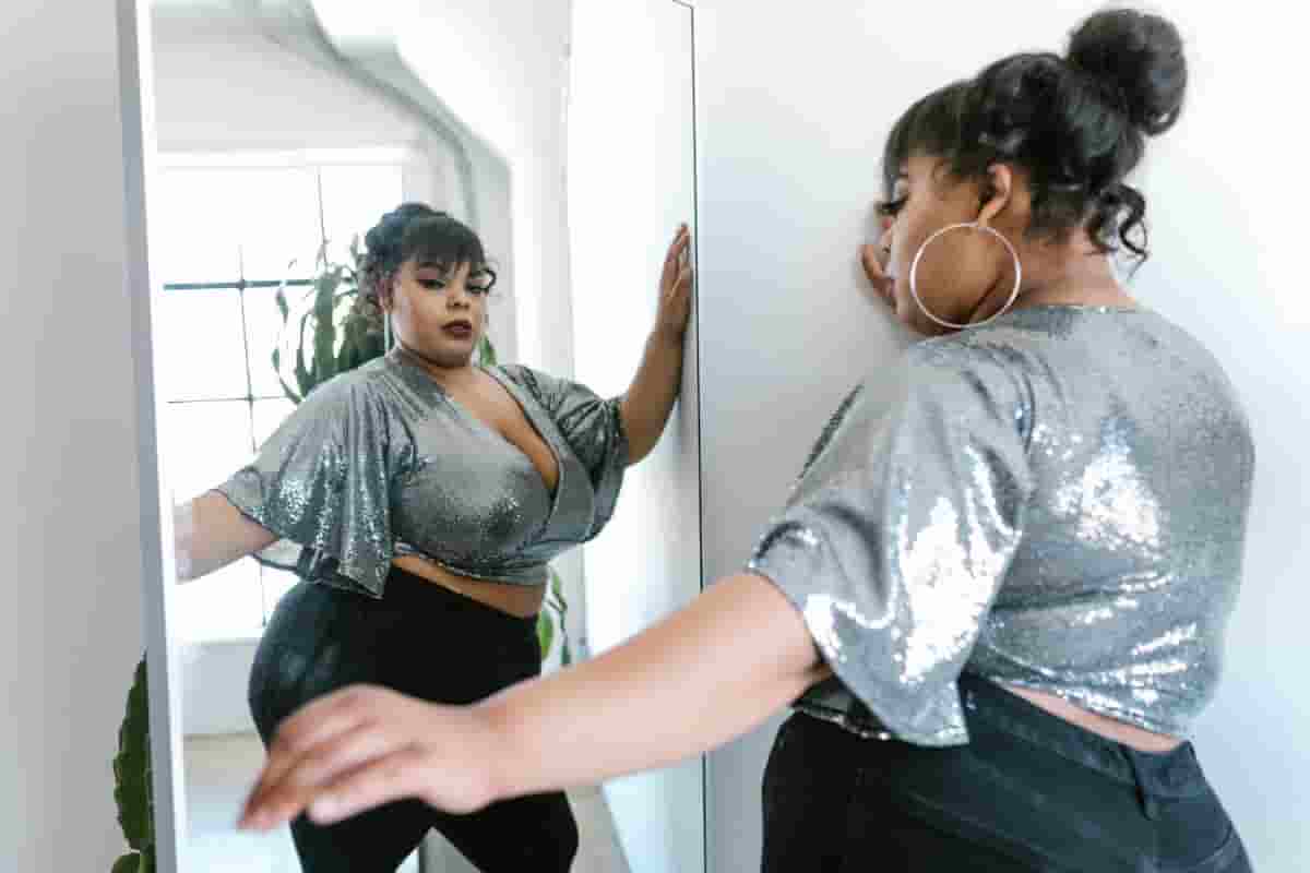 plus size sequin tops
